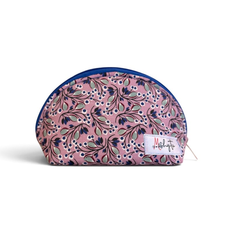 Neceser Media Luna Pequeño de Flores Lilas